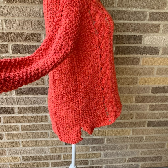 Free People Orange Crochet Sweater Size Small - Picture 5 of 13